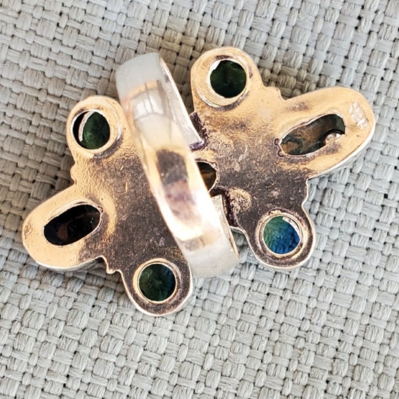 New Kyanite & Bi-Color Tourmaline 925 Silver Ring. - Picture 8 of 11